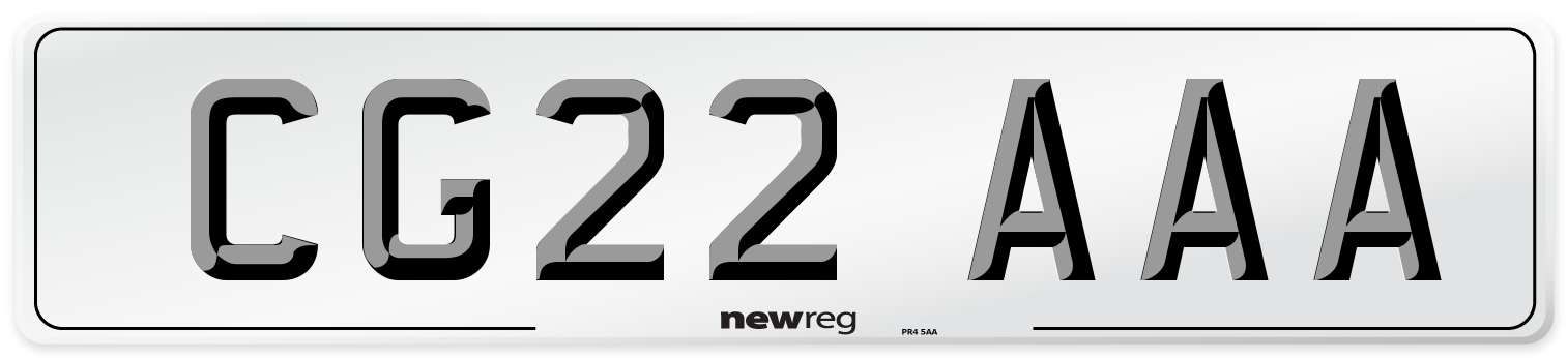 CG22 AAA Front Number Plate