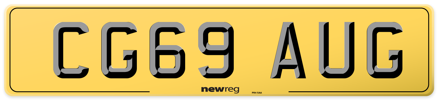 CG69 AUG Rear Number Plate