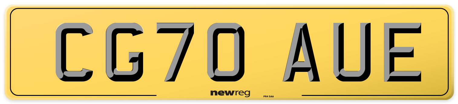 CG70 AUE Rear Number Plate