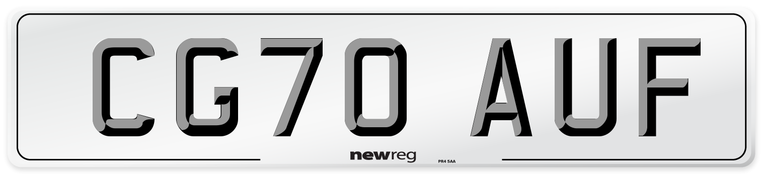 CG70 AUF Front Number Plate