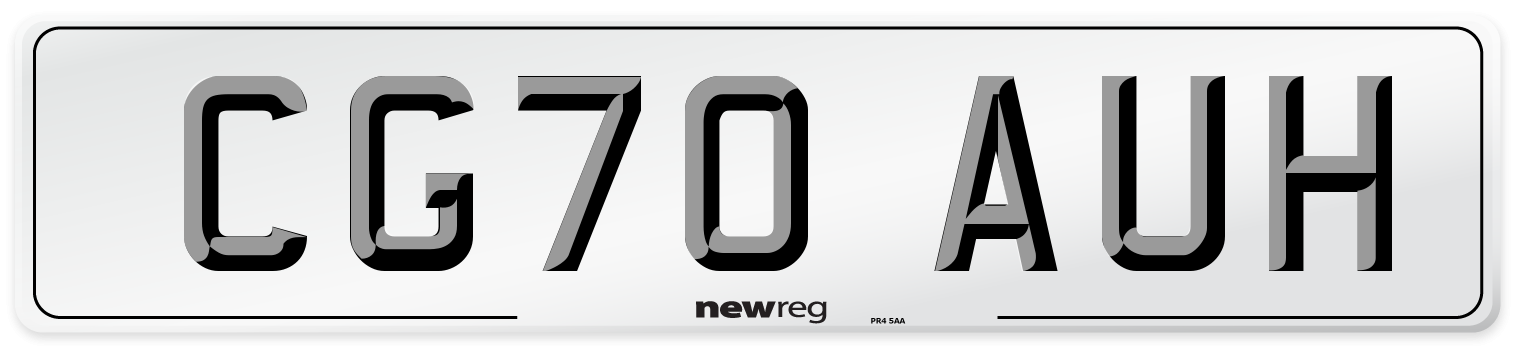 CG70 AUH Front Number Plate