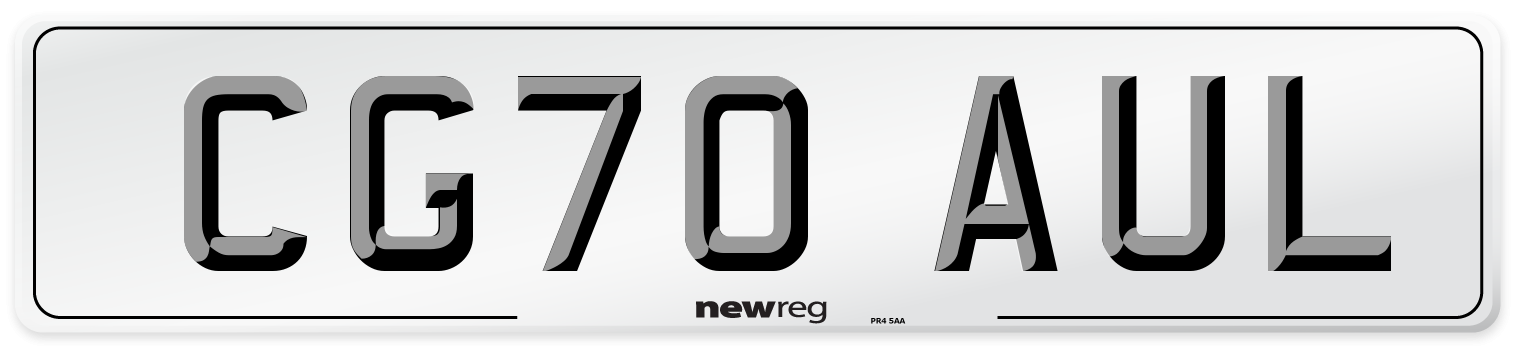 CG70 AUL Front Number Plate