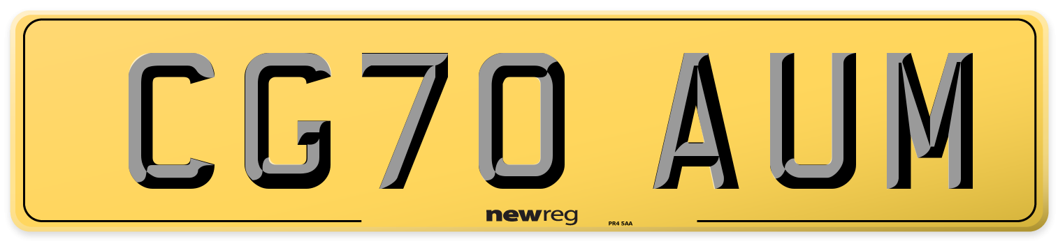 CG70 AUM Rear Number Plate