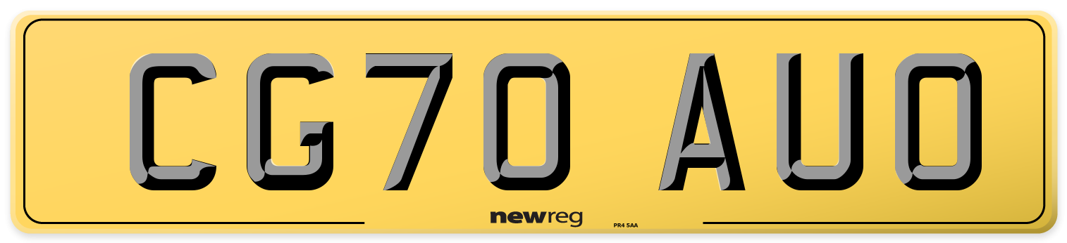 CG70 AUO Rear Number Plate