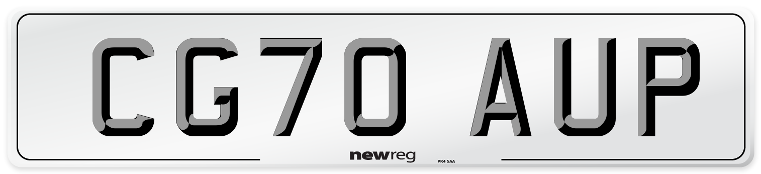 CG70 AUP Front Number Plate