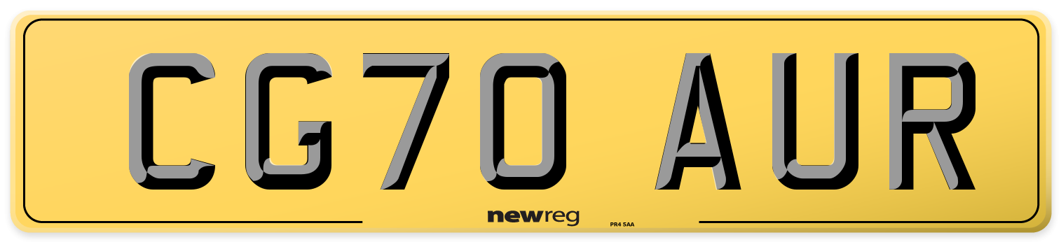 CG70 AUR Rear Number Plate