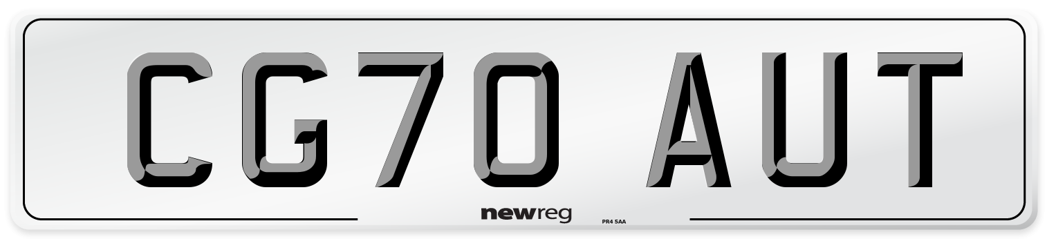 CG70 AUT Front Number Plate