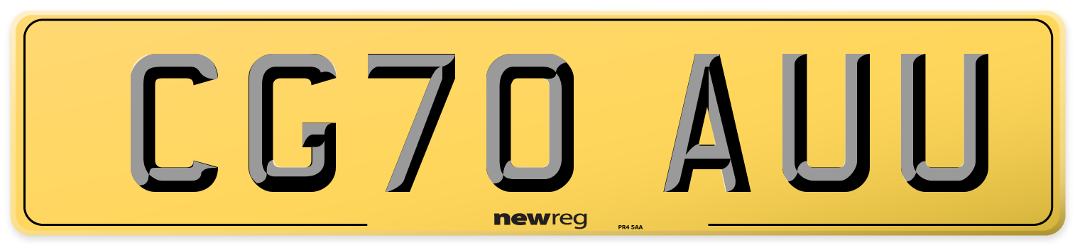 CG70 AUU Rear Number Plate