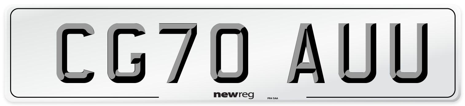 CG70 AUU Front Number Plate