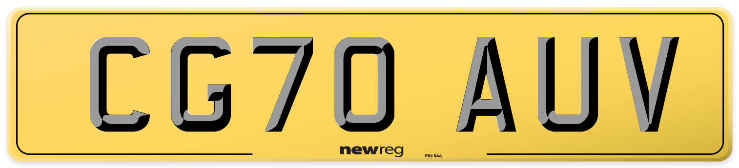 CG70 AUV Rear Number Plate