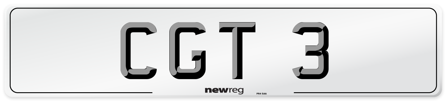 CGT 3 Front Number Plate