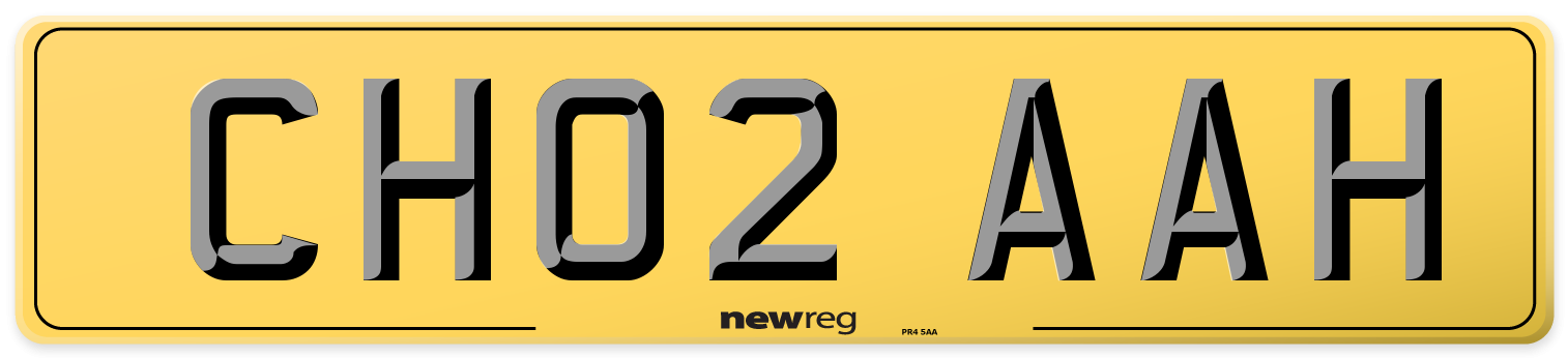 CH02 AAH Rear Number Plate