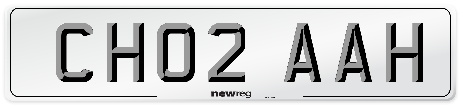 CH02 AAH Front Number Plate