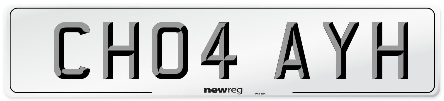 CH04 AYH Front Number Plate