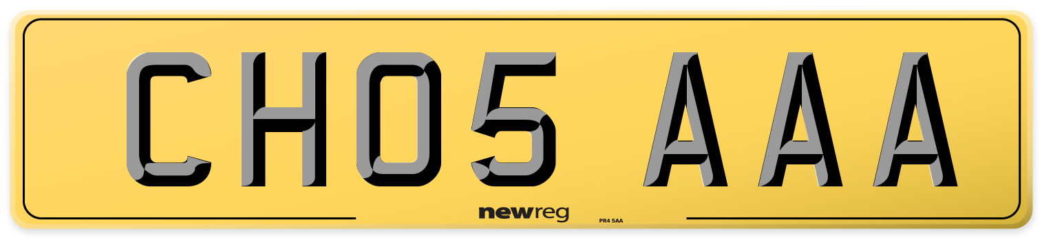 CH05 AAA Rear Number Plate
