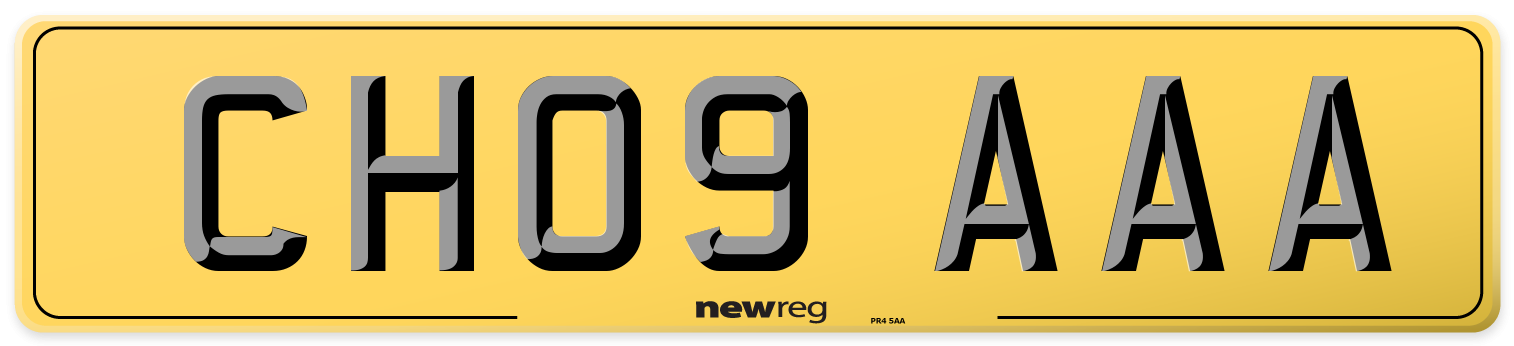 CH09 AAA Rear Number Plate