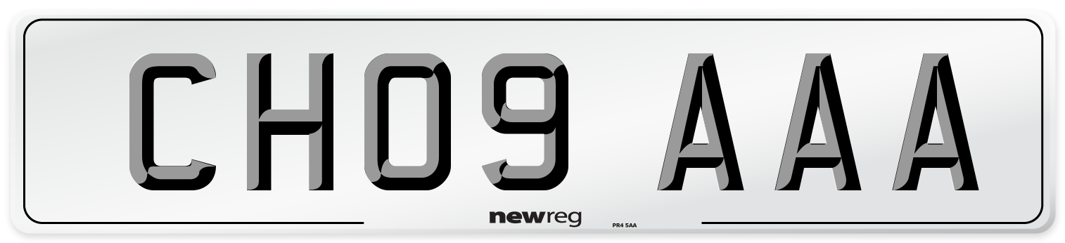 CH09 AAA Front Number Plate