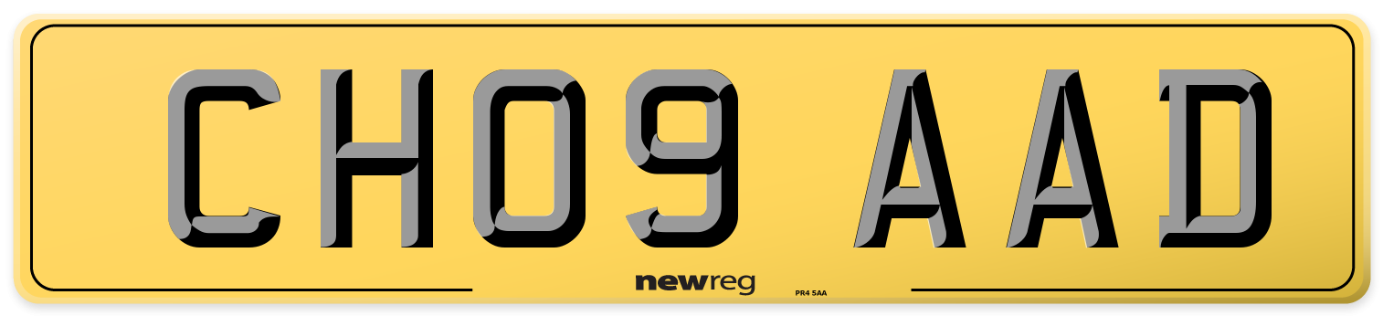 CH09 AAD Rear Number Plate