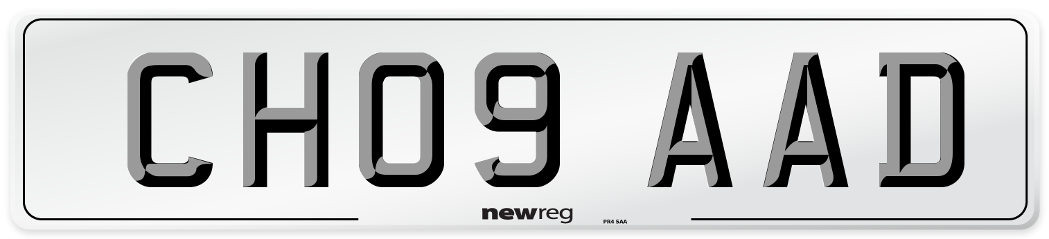 CH09 AAD Front Number Plate