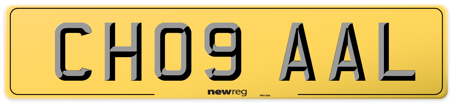 CH09 AAL Rear Number Plate