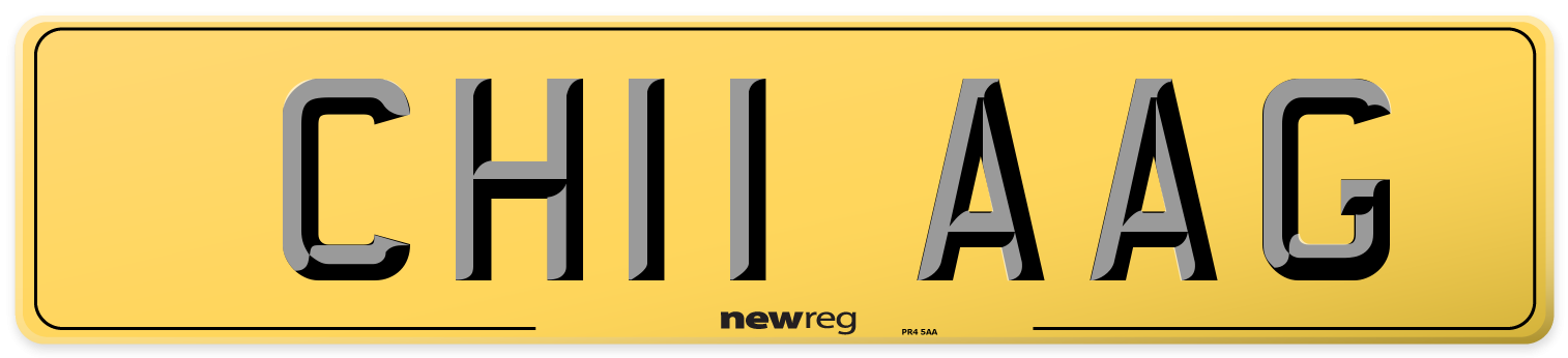 CH11 AAG Rear Number Plate