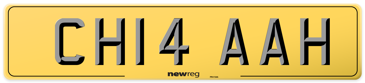 CH14 AAH Rear Number Plate