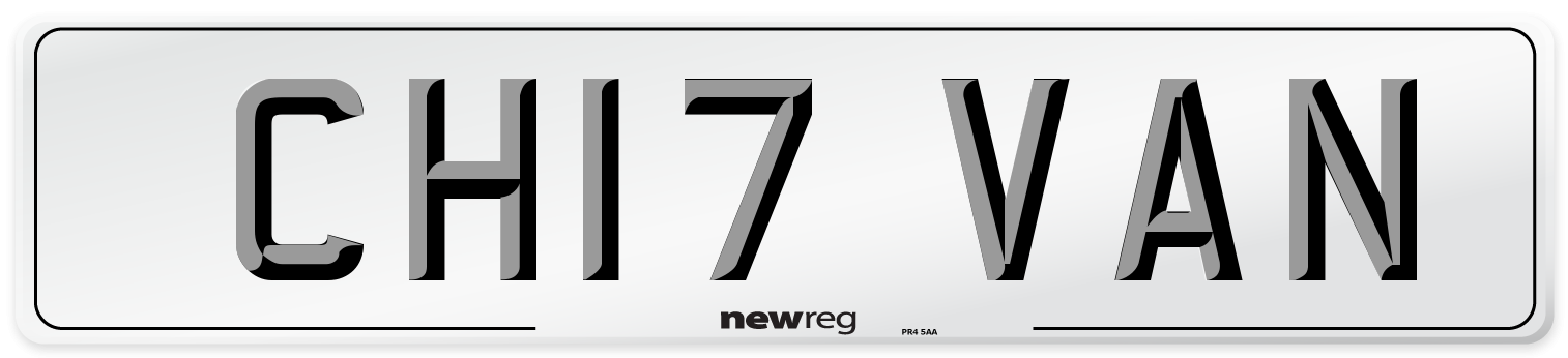 CH17 VAN Front Number Plate
