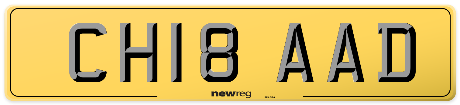 CH18 AAD Rear Number Plate
