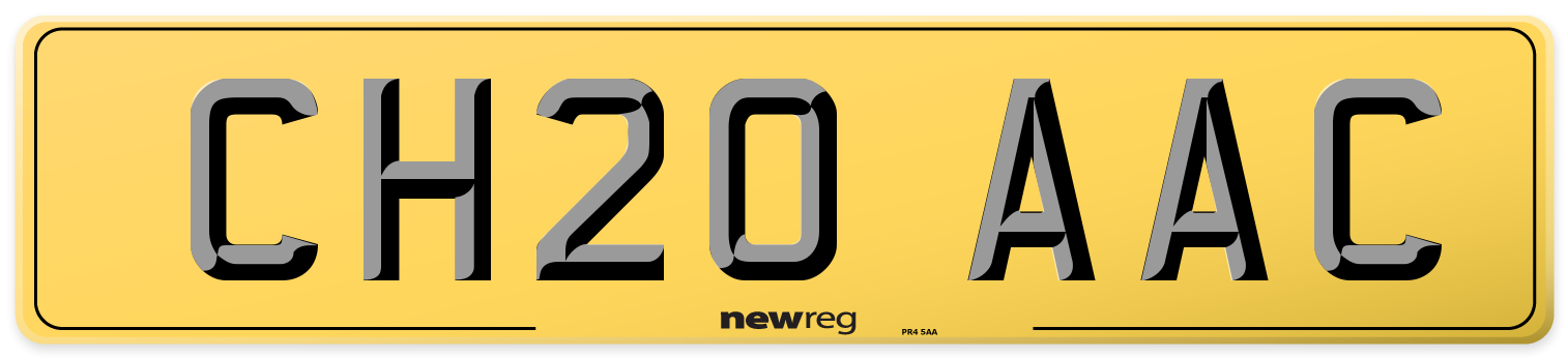CH20 AAC Rear Number Plate