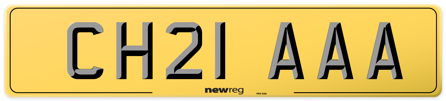 CH21 AAA Rear Number Plate