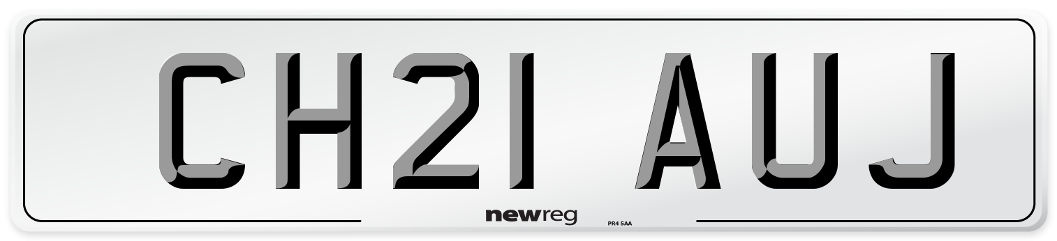 CH21 AUJ Front Number Plate