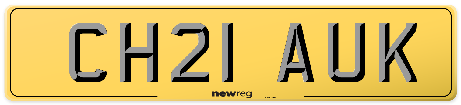 CH21 AUK Rear Number Plate