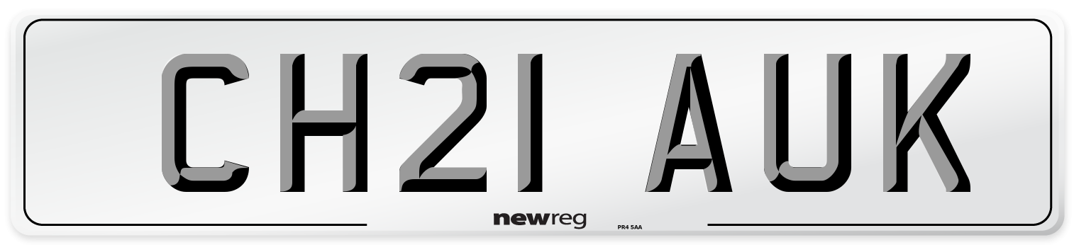 CH21 AUK Front Number Plate
