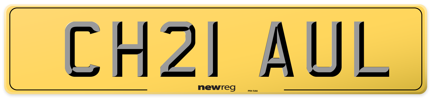 CH21 AUL Rear Number Plate