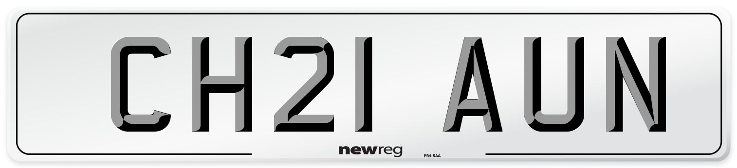 CH21 AUN Front Number Plate