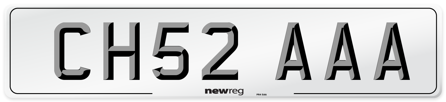 CH52 AAA Front Number Plate