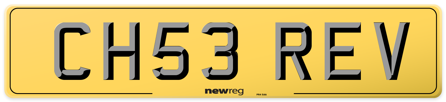CH53 REV Rear Number Plate