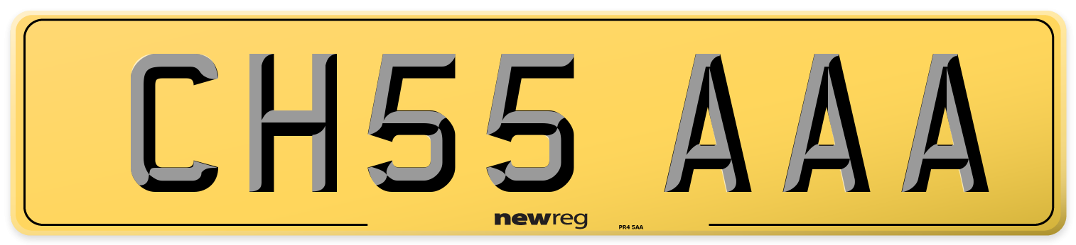 CH55 AAA Rear Number Plate