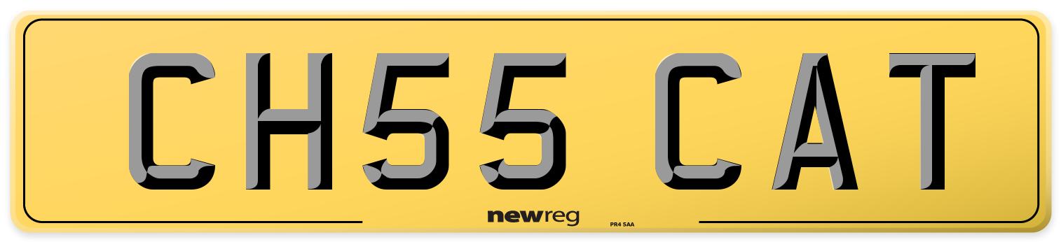 CH55 CAT Rear Number Plate