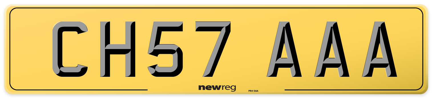 CH57 AAA Rear Number Plate