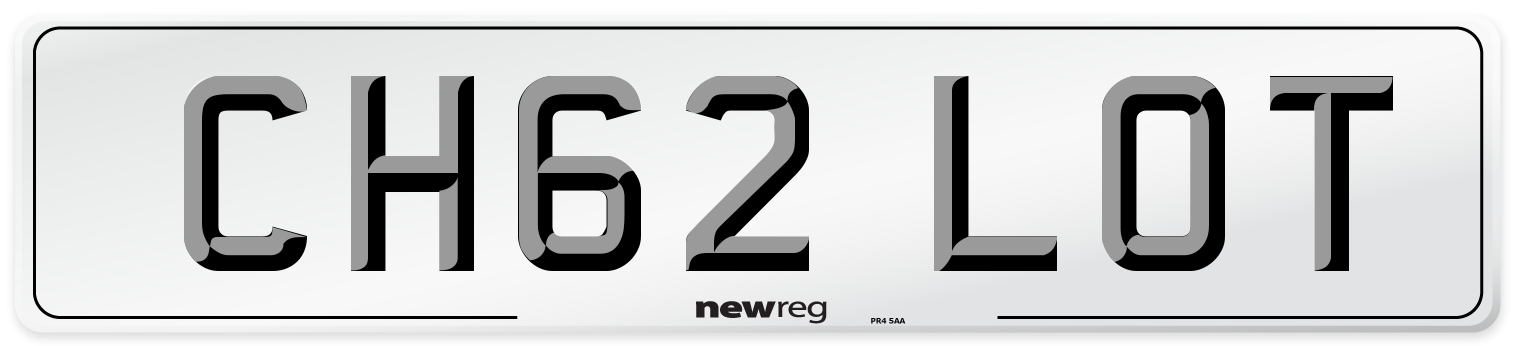 CH62 LOT Front Number Plate