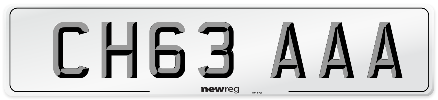 CH63 AAA Front Number Plate