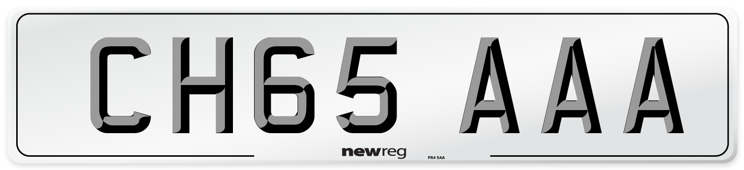 CH65 AAA Front Number Plate
