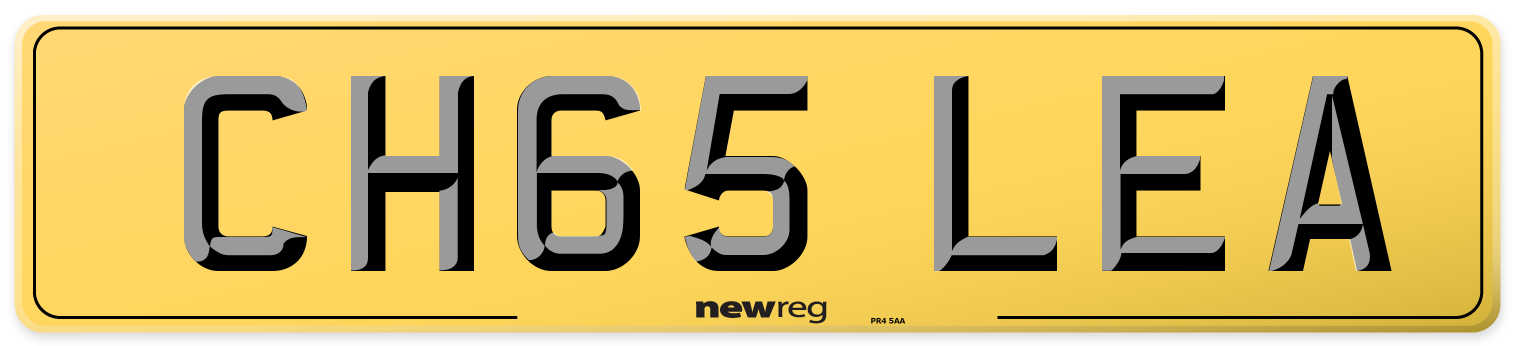 CH65 LEA Rear Number Plate