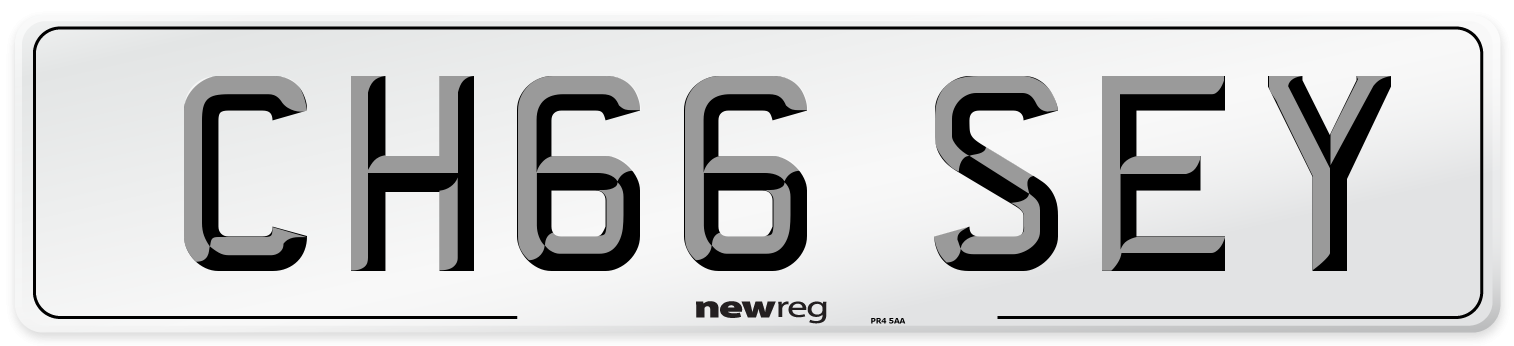 CH66 SEY Front Number Plate