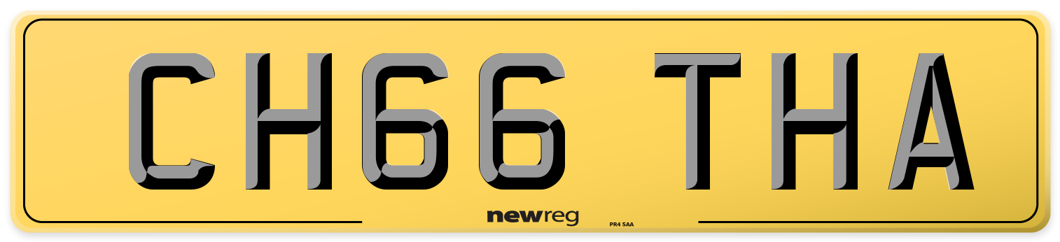 CH66 THA Rear Number Plate