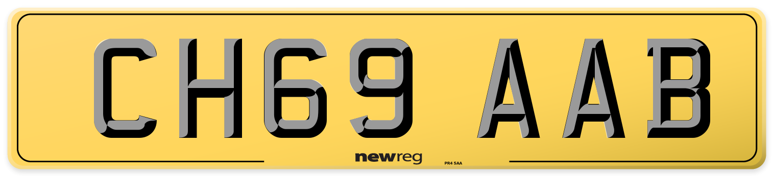 CH69 AAB Rear Number Plate