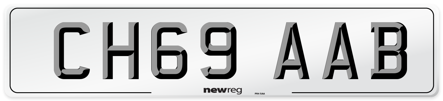 CH69 AAB Front Number Plate
