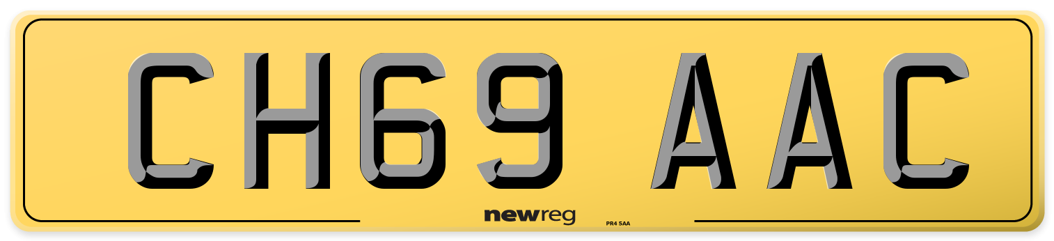 CH69 AAC Rear Number Plate