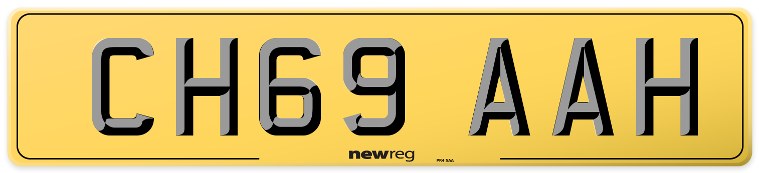 CH69 AAH Rear Number Plate